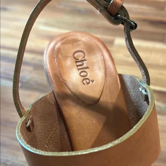 Chloe Tan Platform Sandals with Chunky Heel size 8 - Picture 3 of 15